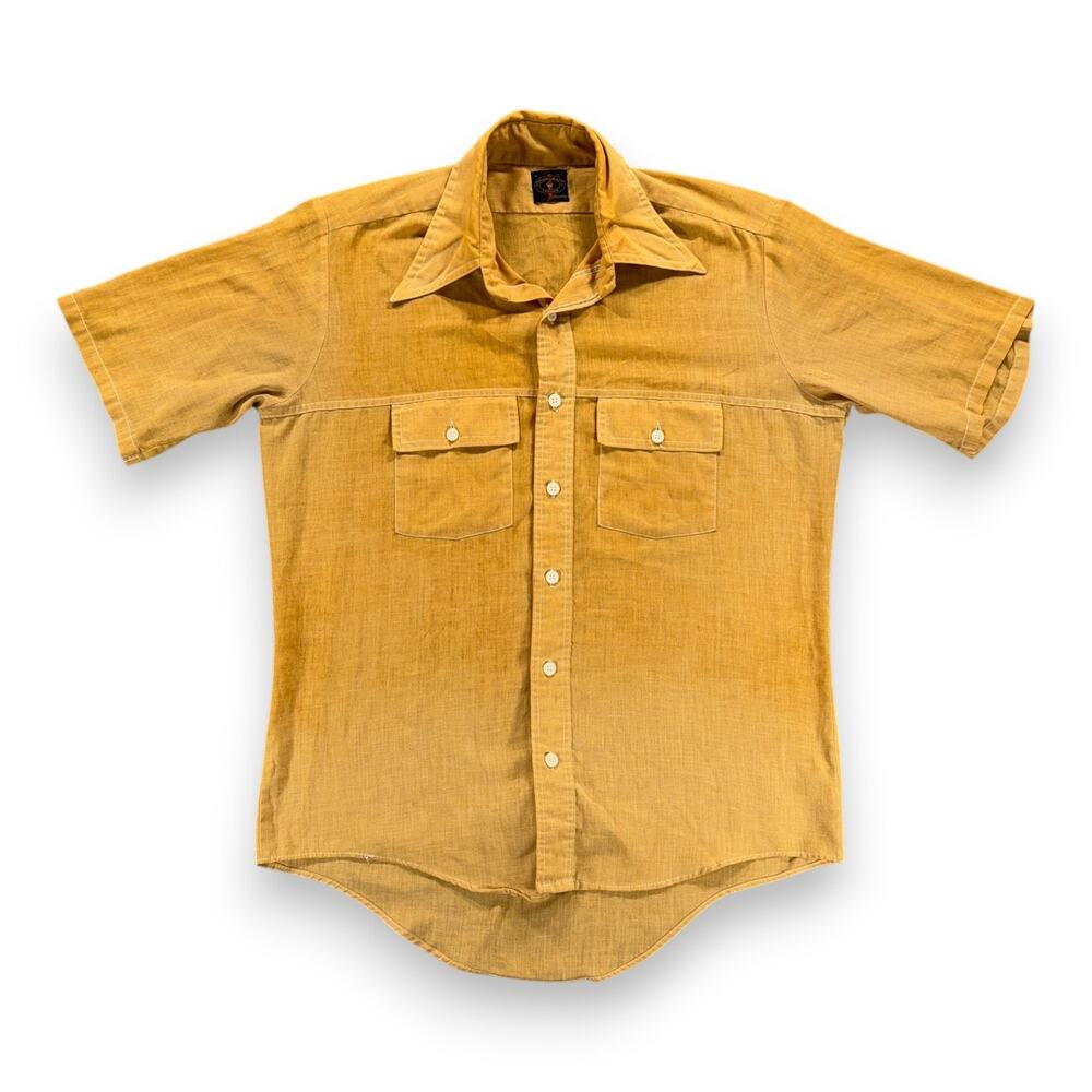 Vintage Towncraft Shirt Adult MEDIUM Yellow Harvest Gold Penneys Workwear 60s